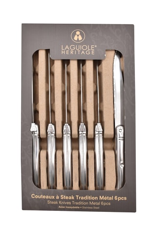 6 couteaux à steak en acier inoxydable