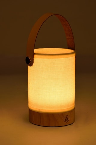 Lanterne portable LED en bois d’hévéa - Marron