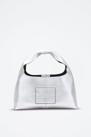 Sac à main en cuir Sack - Argenté et noir