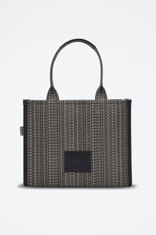 Sac porté épaule Monogram Jacquard - Gris et noir