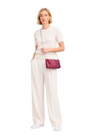 Sac porté épaule en cuir - Fuchsia