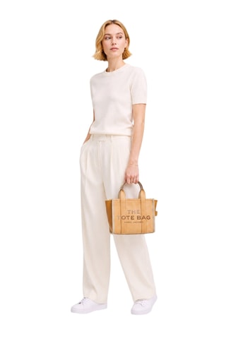 Tote bag en cuir suédé - Beige