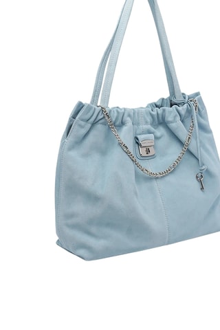 Tote bag en cuir Carryover - Bleu
