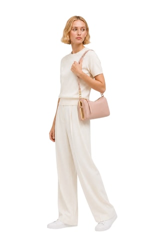 Sac porté épaule en cuir - Rose
