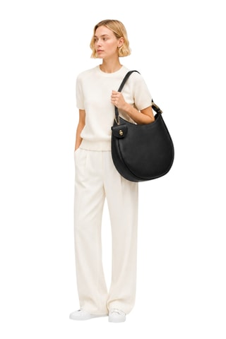 Sac porté épaule en cuir Carryover - Noir