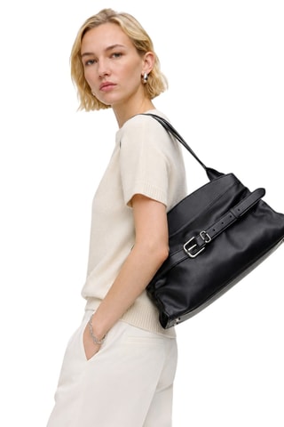 Sac porté épaule en cuir Carryover - Noir