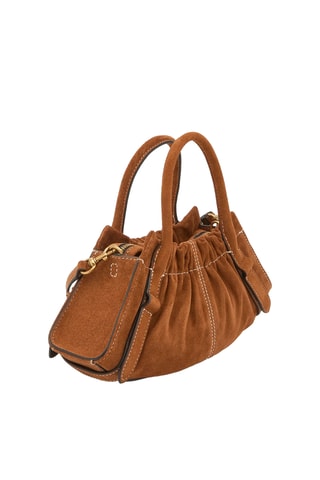 Sac porté épaule en cuir suédé Cristina - Camel