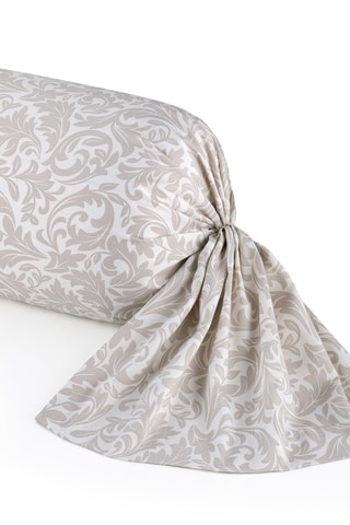 Taie de traversin en satin de coton 80 fils/cm² Damask Floralia - Taupe