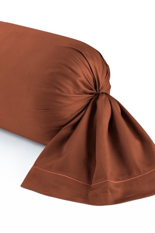 Taie de traversin en satin de coton 80 fils/cm² - Terracotta