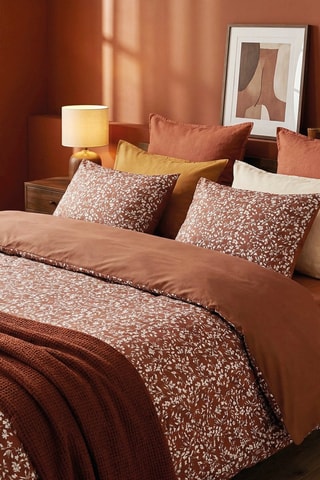 Taie de traversin en satin de coton 80 fils/cm² - Terracotta
