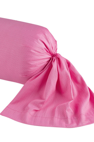 Taie de traversin en satin de coton 80 fils/cm² Fleurs sauvage - Rose