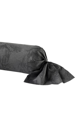 Taie de traversin en satin de coton 80 fils/cm² Toile Fleurie - Gris foncé