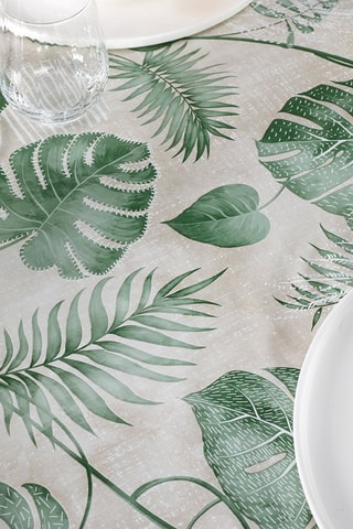Nappe rectangulaire anti-tâche Forêt de feuilles - Taupe - 140 x 250 cm