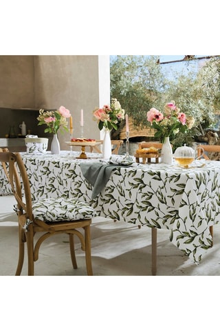 Nappe rectangulaire - Blanc et vert