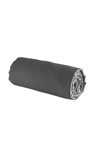Drap-housse en satin de coton 79 fils/cm² Uni - Gris foncé