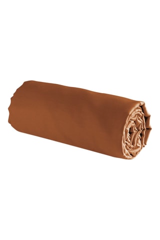 Drap-housse en satin de coton 80 fils/cm² - Marron