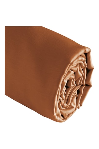 Drap-housse en satin de coton 80 fils/cm² - Marron