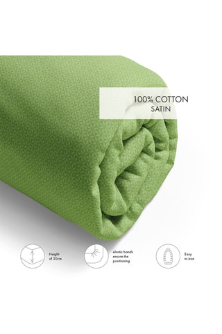Drap-housse Lina fleurs - Vert