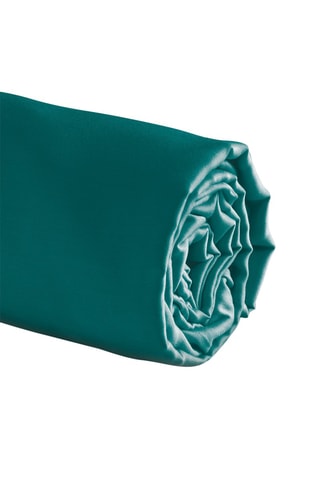 Drap-housse en satin de coton 79 fils/cm² Uni - Vert 