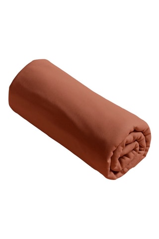Drap-housse en satin de coton 80 fils/cm² - Terracotta