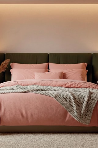 Taie d'oreiller en gaze de coton 85 fils/cm² Uni - Rose  (doute coloris cf ticket)