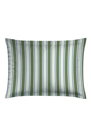 2 taies d’oreiller en satin de coton 80 fils/cm² Lorine - Vert foncé et bleu cobalt