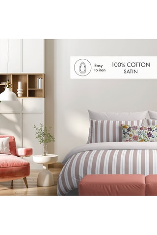 2 taies d’oreiller réversibles en satin de coton 80 fils/cm² Noémie - Vieux rose