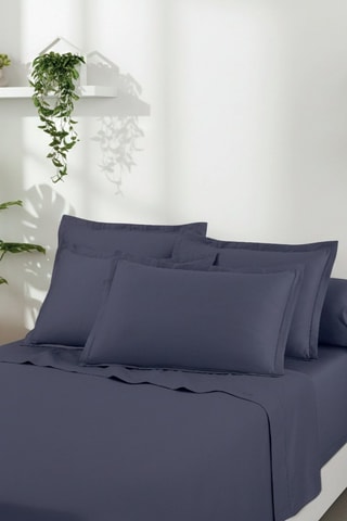 2 taies d'oreiller Uni - Bleu foncé
