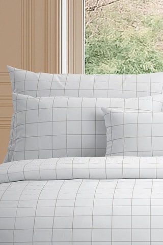 2 taies d'oreiller Grands carreaux - Blanc