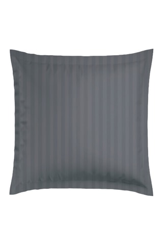 2 taies d'oreiller en satin de coton 79 fils/cm² Dobby Stripe - Gris foncé