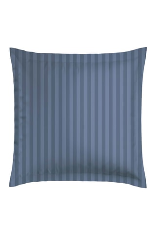2 taies d’oreiller réversibles en satin de coton 80 fils/cm² Dobby - Bleu