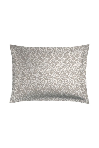 2 taies d'oreiller en satin de coton 79 fils/cm² Damask Floralia - Taupe