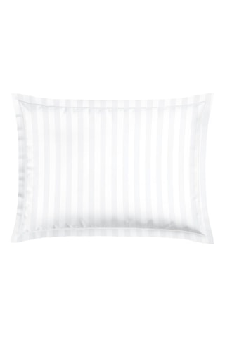 Taie d'oreiller en satin de coton Petit Chênes Blanc