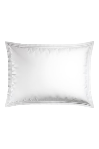 2 taies d'oreiller en satin de coton Nice Blanc