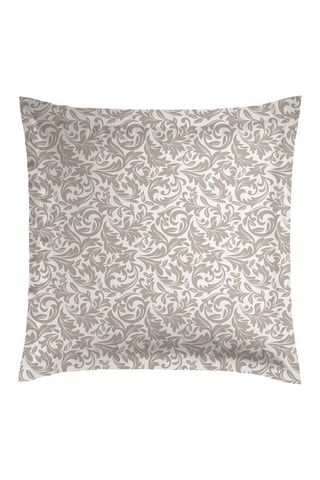 2 taies d'oreiller en satin de coton 79 fils/cm² Damask Floralia - Taupe