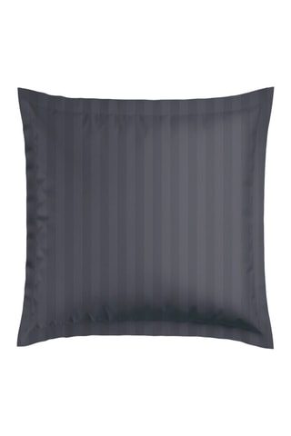 2 taies d'oreiller en satin de coton 79 fils/cm² Toile Fleurie - Gris foncé et noir