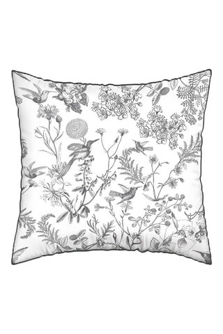 2 taies d'oreiller en satin de coton 200 fils/cm² Colibri 
 Blanc et noir - 63 x 63 cm