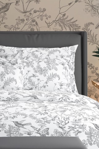 2 taies d'oreiller en satin de coton 200 fils/cm² Colibri 
 Blanc et noir - 63 x 63 cm