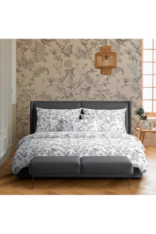 2 taies d'oreiller en satin de coton 200 fils/cm² Colibri 
 Blanc et noir - 63 x 63 cm