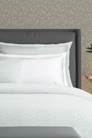 Parure de couette en satin de coton 200 fils/cm² 
Feuilles d'Olivier - Vert
