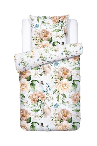 Parure de couette en satin de coton 79 fils/cm² Jardin de Fleurs - Blanc