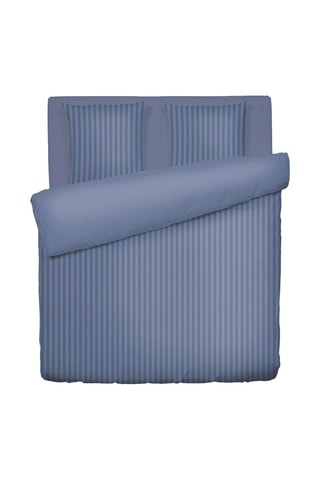 Parure de couette en satin de coton 80 fils/cm² Dobby - Bleu cobalt