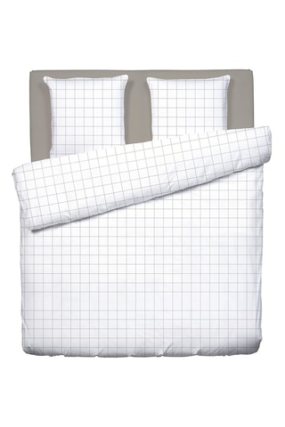 Parure de couette Grands carreaux - Blanc
