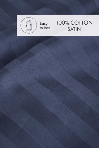 Parure de couette en satin de coton 80 fils/cm² Dobby - Bleu
