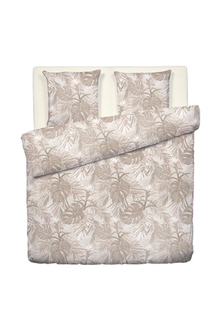 Parure de couette en satin de coton 79 fils/cm² Tropical - Taupe clair