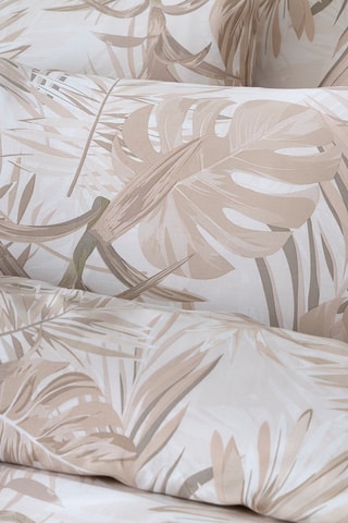 Parure de couette en satin de coton 79 fils/cm² Tropical - Taupe clair
