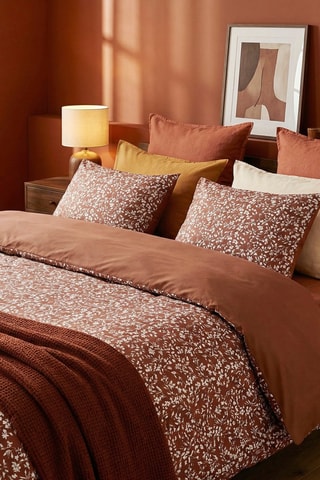 Parure de couette en satin de coton 80 fils/cm² - Terracotta