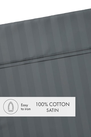 Drap plat Dobby stripe woven - Gris foncé