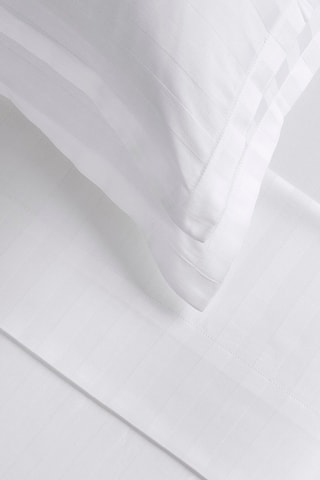 Drap plat Dobby stripe woven - Blanc