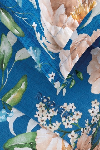 Parure de draps en satin de coton 80 fils/cm² - Bleu